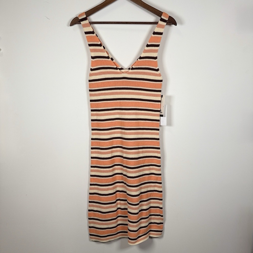 Rip Curl Women's Sleeveless Dress Tank Stripe Knit Size Large Stretchy NWT Beach